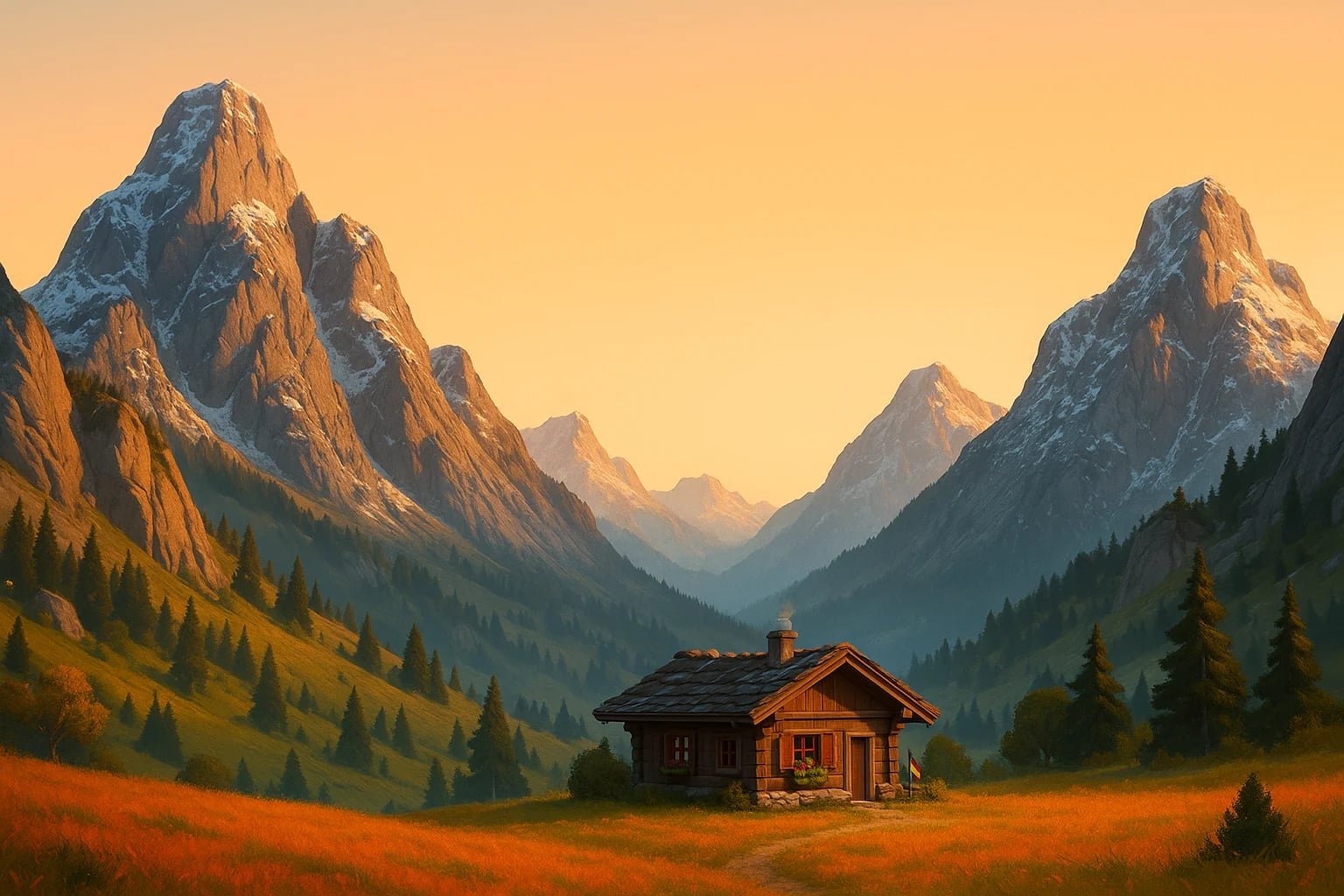 Bavarian Alps in autumn - majestic German mountain landscape