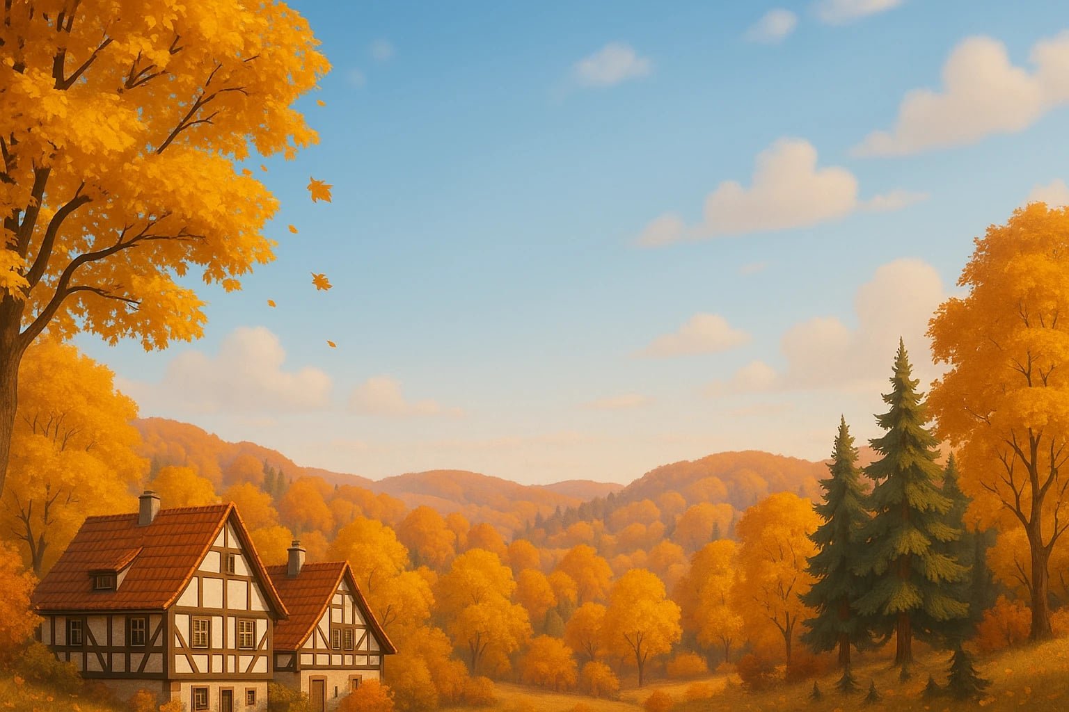 Beautiful autumn landscape in Germany
